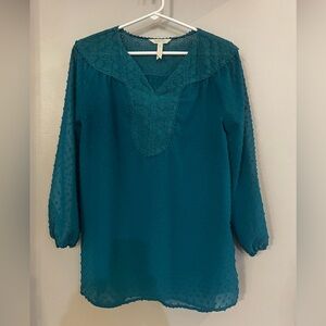 Matilda Jane Teal Textured Blouse